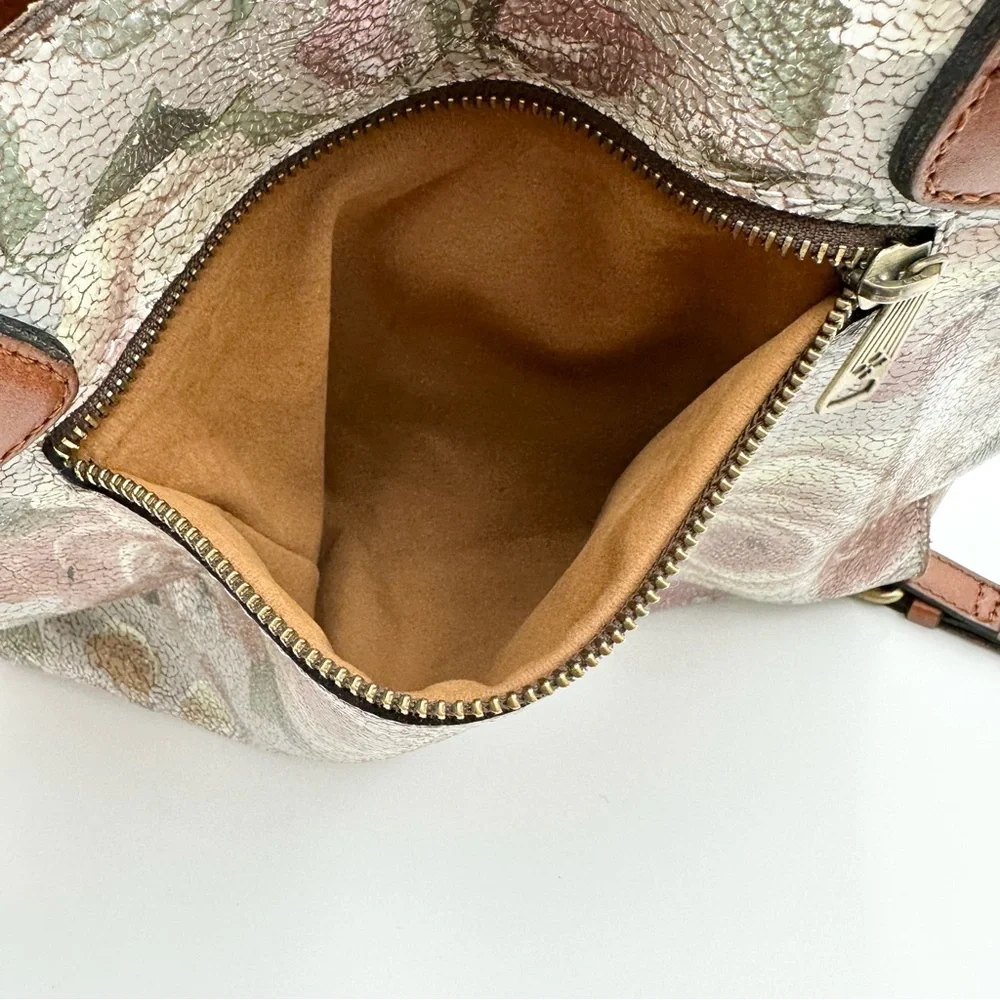 Patricia Nash Zancona Cracked Rose Leather Tote Satchel - Picture 12 of 13